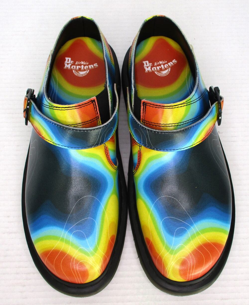 New Dr. Martens Isham Genix Nappa Reclaimed Thermal Map Mules Men's Sz 12 EU 46